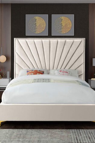 Cross Tufted High Headboard Upholstery Bed