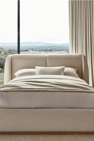 Winged Back Upholstered Bed