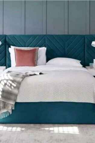 Luxury Headboard Bed with Wall Panel