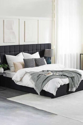 Elegant Wall Panel Headboard Bed