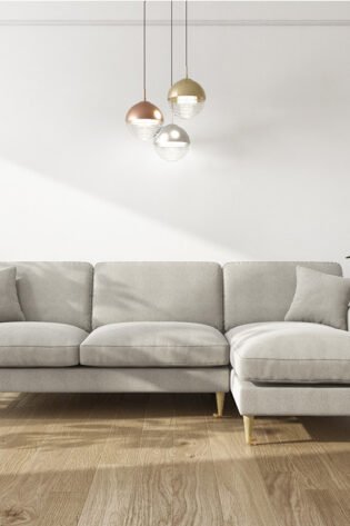 Teal Velvet L Shaped Sofa