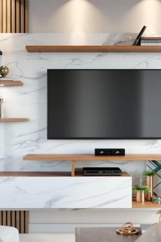 Marbled Effect Modern TV Unit