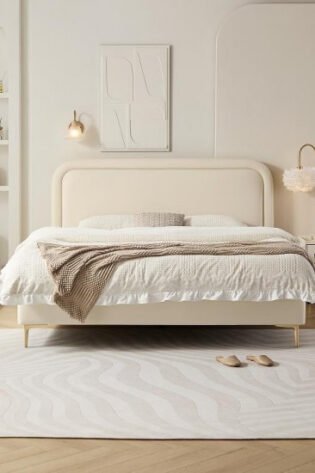 Simple Plain Headboard Bed