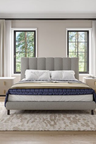 Upholstered Boucle Fabric Bed
