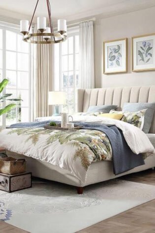 Tall Headboard Fabric Bed Frame
