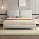 Double Cushion Leather Bed