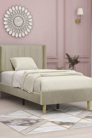 Tall Wingback Headboard Bed