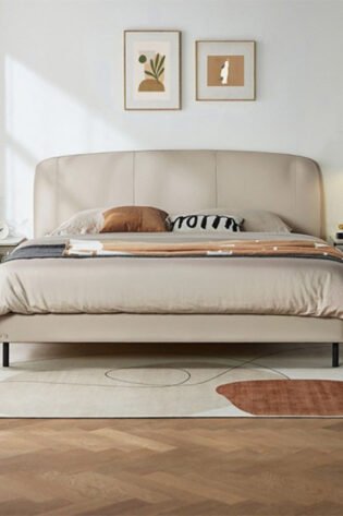 Modern Headboard Leather Bed