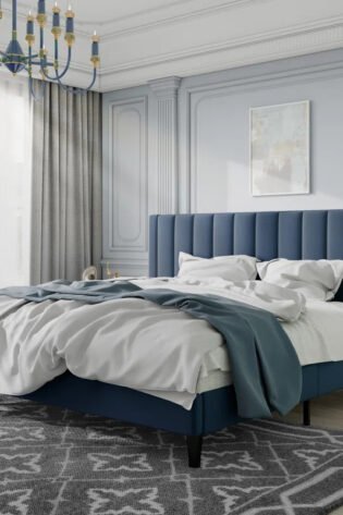 Velvet Wingback Bed Frame