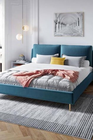 Double Cushion Headboard Bed