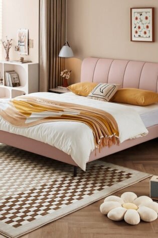 Platform Faux Leather Bed