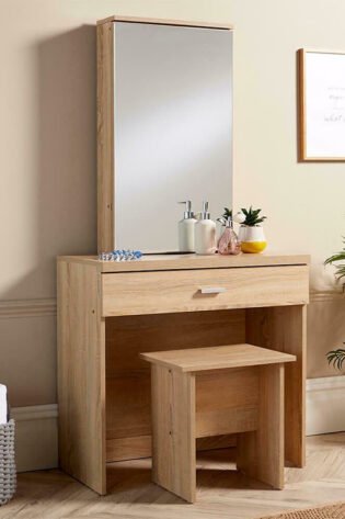 Julia Brown Dresser With Stool