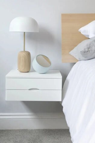 Wall Mounted Double Drawer Night Stand