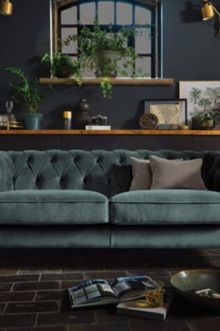 Button Tufted Velvet Sofa