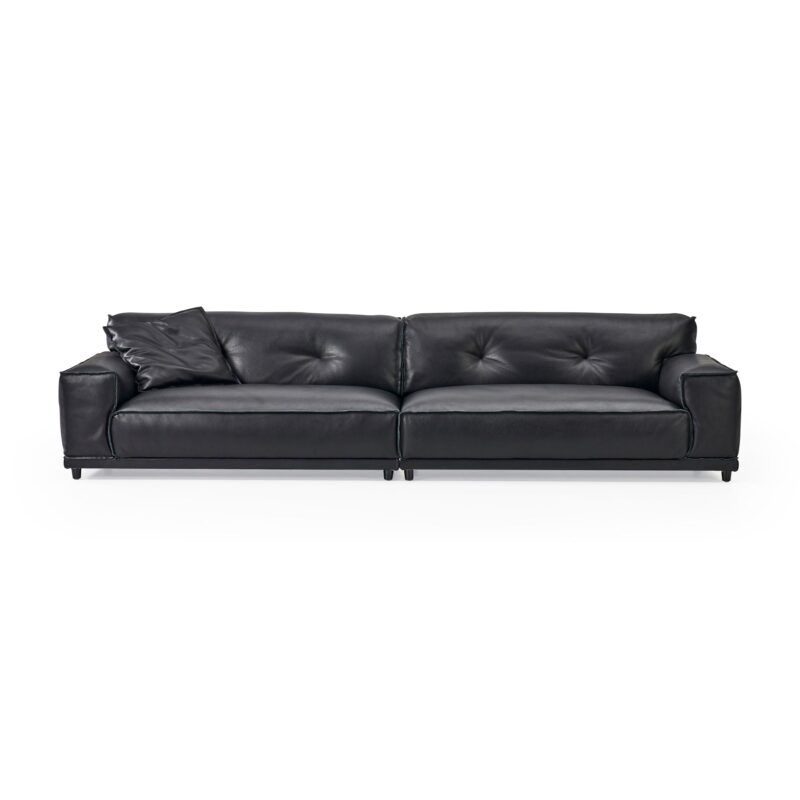 Faux Leather Sofa - Image 4