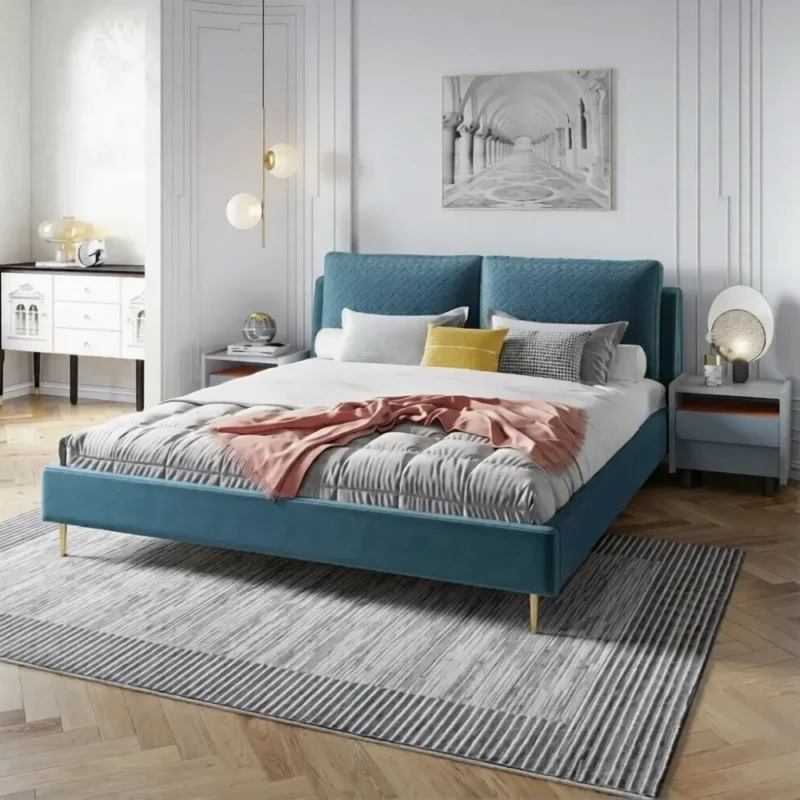 Double Cushion Headboard Bed