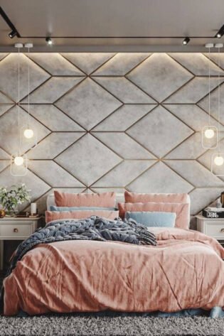 Accent Wall Panel HeadBoard Bed