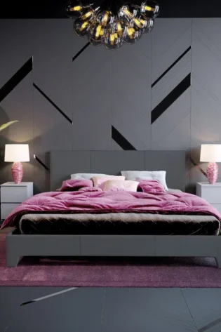 Upholstered Faux Leather Bed