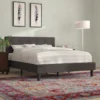 Button Detailed Headboard Upholstered Bed