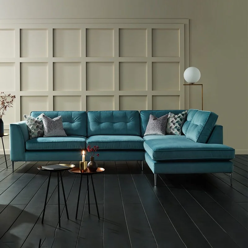 Button Cushion Fabric Sofa