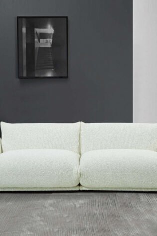 Betty Large Boucle Sofa With Puffy Arm
