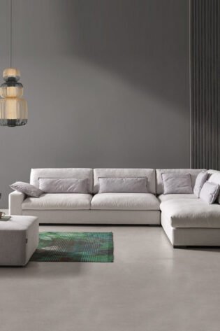 Plain Fabric Corner Sofa