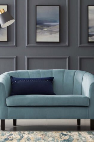 Channel Upholstered Velvet Loveseat