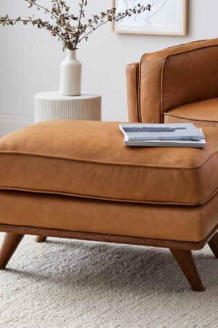 Classic Comfort Leather Ottoman