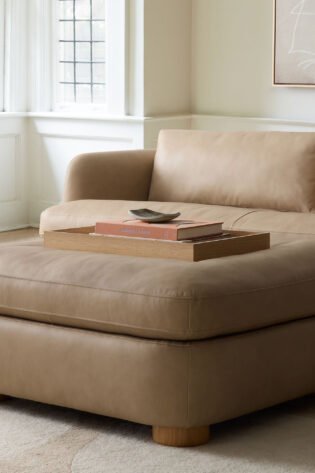 Comfy Leather Ottoman