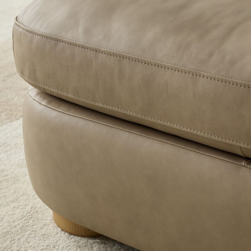 Comfy Leather Ottoman - Image 4