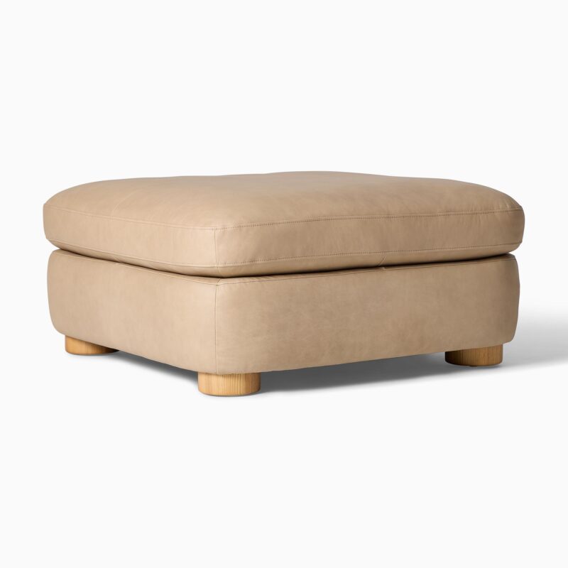 Comfy Leather Ottoman - Image 3