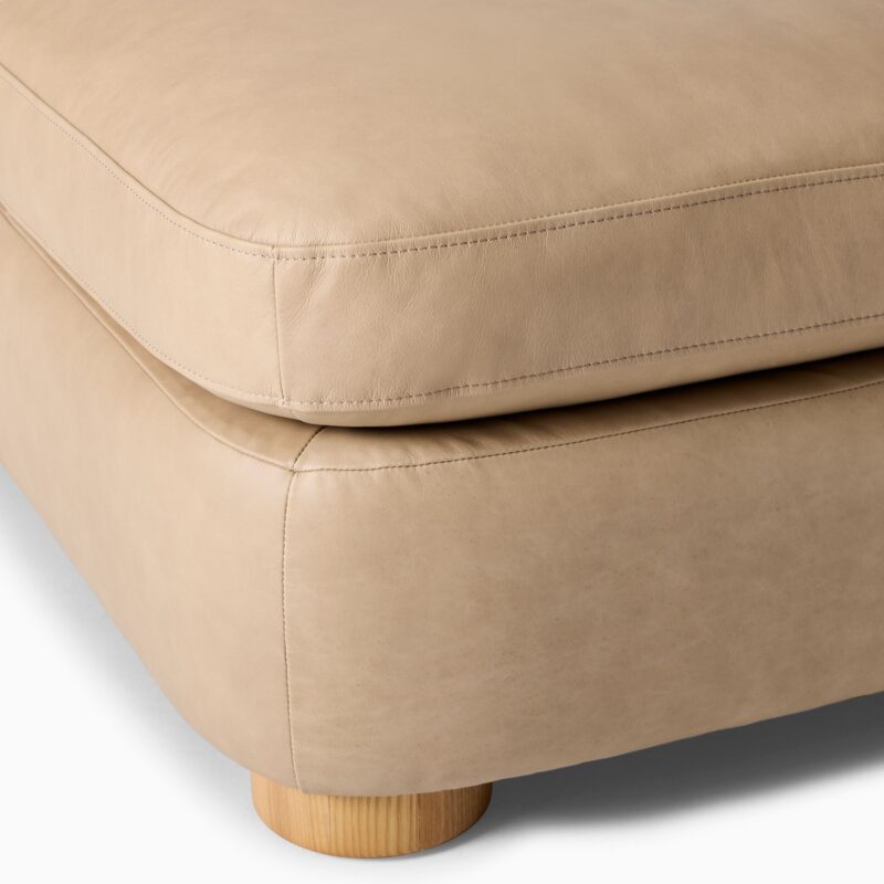 Comfy Leather Ottoman - Image 2