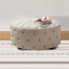 Round Button Tufted Ottoman