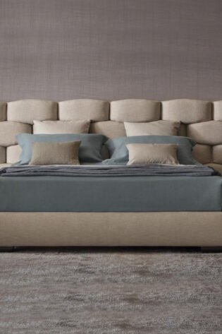 Wide Tufted Headboard Bed