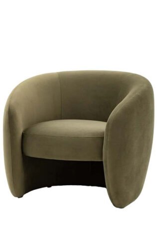Curved Velvet Armchair