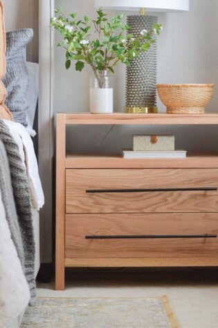 Bedside Table With 2 Drawers