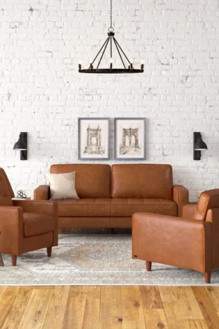 Clark 3-Piece Leather Living Room Set