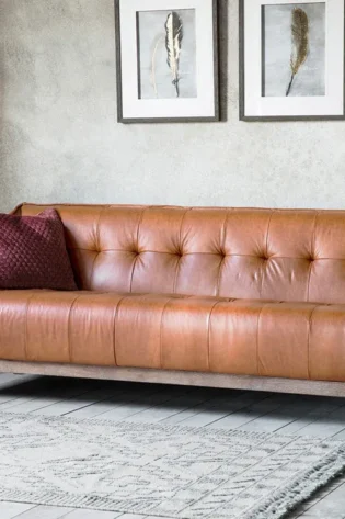 Ecclestone Leather Tufted Sofa