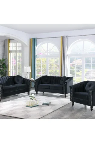 3 Piece Velvet Sofa Set
