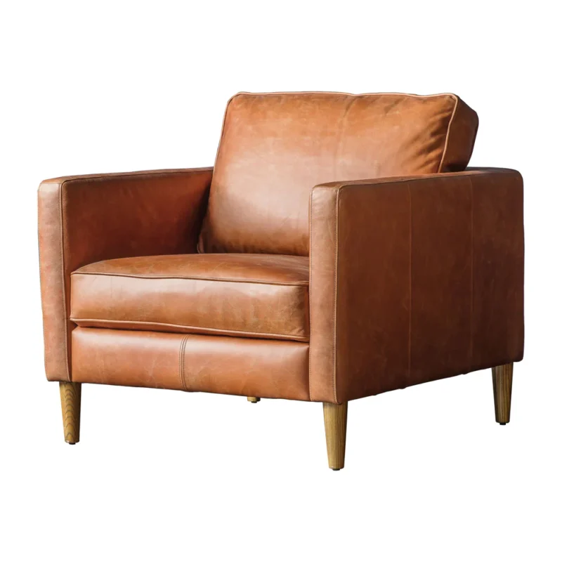 Osborne Vintage Brown Armchair - Image 4