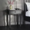 1-Drawer Black Bedside Table