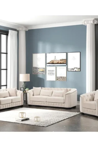 Wanda 3-Piece Velvet Tufted Sofa Set