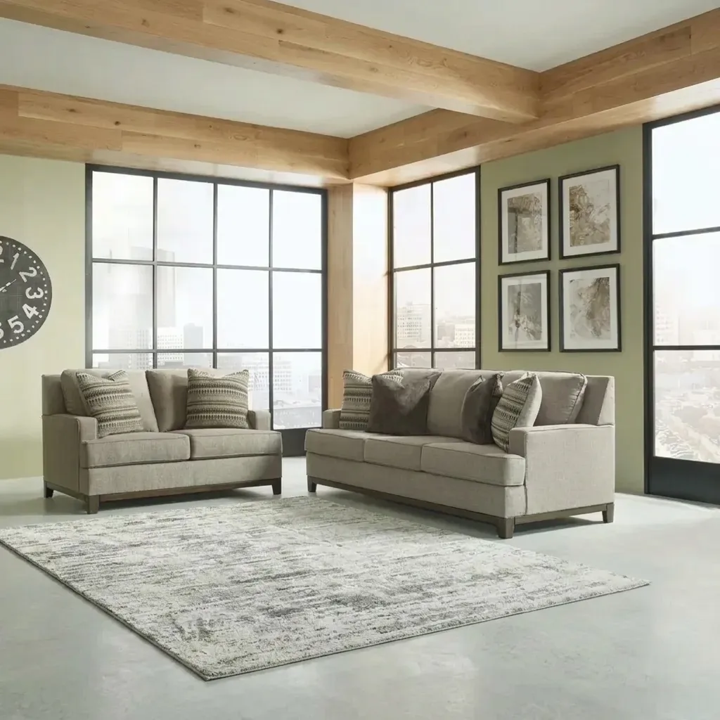 Kaywood Square Arm Sofa Set