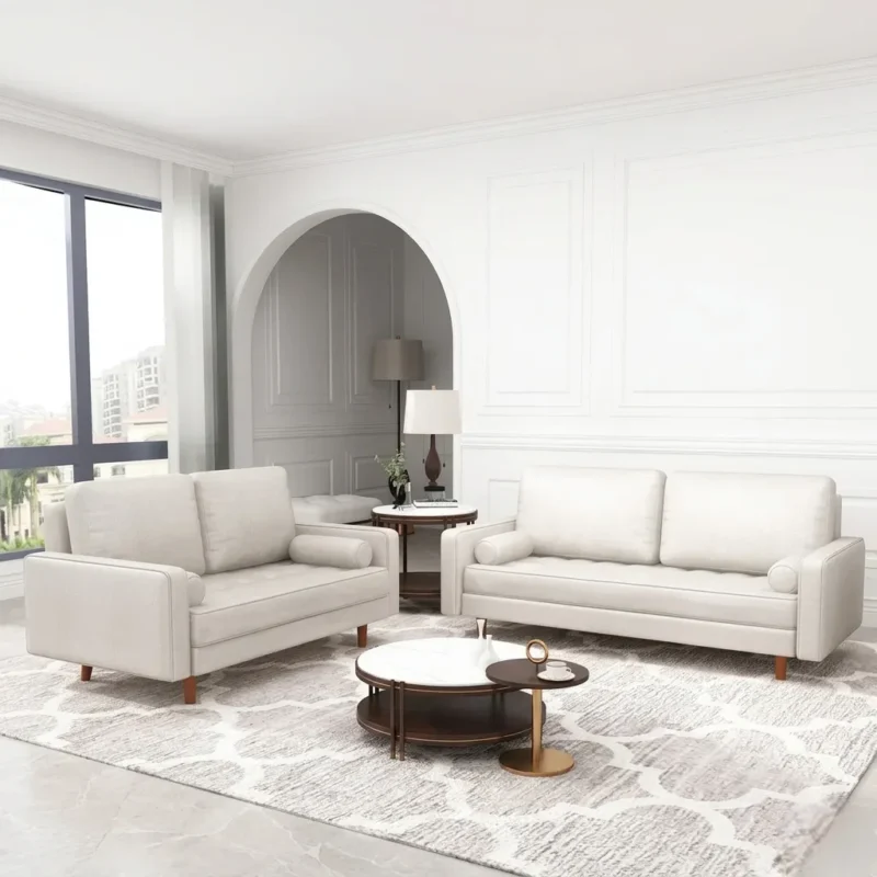 Vegan Leather Sofa Set