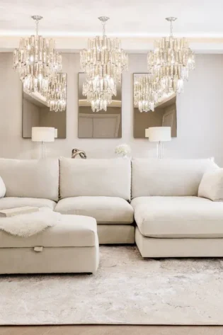 Ariana Cream Velvet Sofa