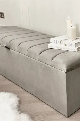 Zana Grey Ottoman Bench