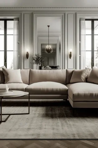 Bronte Mink Sofa With Black Metal Legs