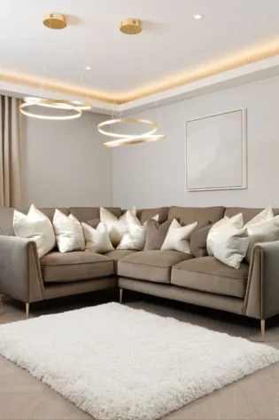 Alaina Taupe Velvet Sofa