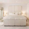 Cascade Cream Boucle Luxury Wall Panel Bed