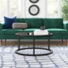 Glass And Steel Round Coffee Table